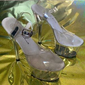 Elle Sky High Clear Stiletto Sandal